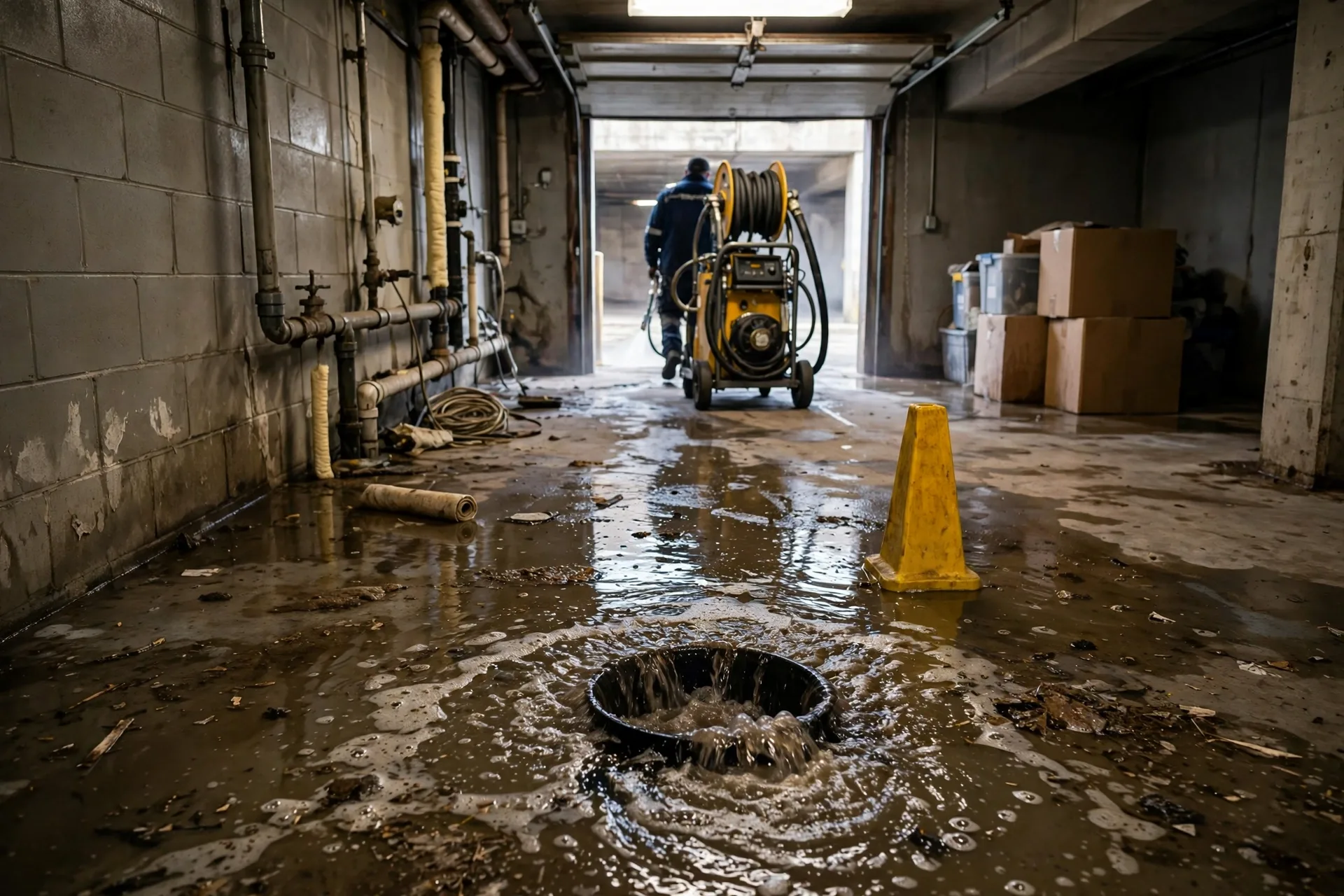Before photo,  Commercial Drain Cleaning in Collington, by Bowie Plumbing Company