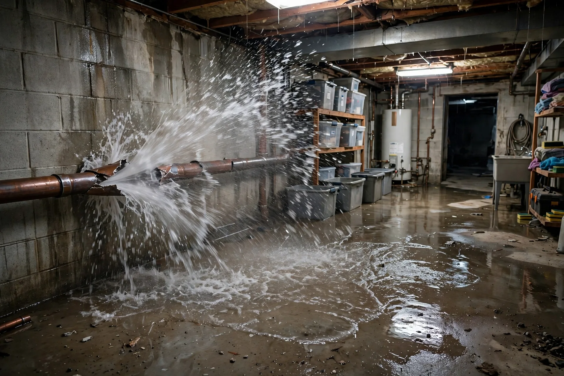 Before photo,  Burst Pipe Repair in Somerset, by Bowie Plumbing Company