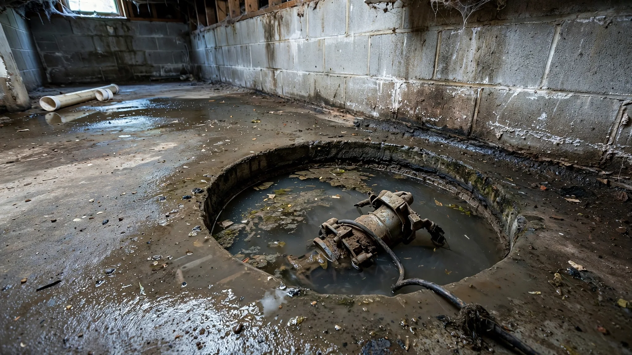 Before photo, Sump Pump and Sewage Ejector Services in Fairwood, by Bowie Plumbing Company
